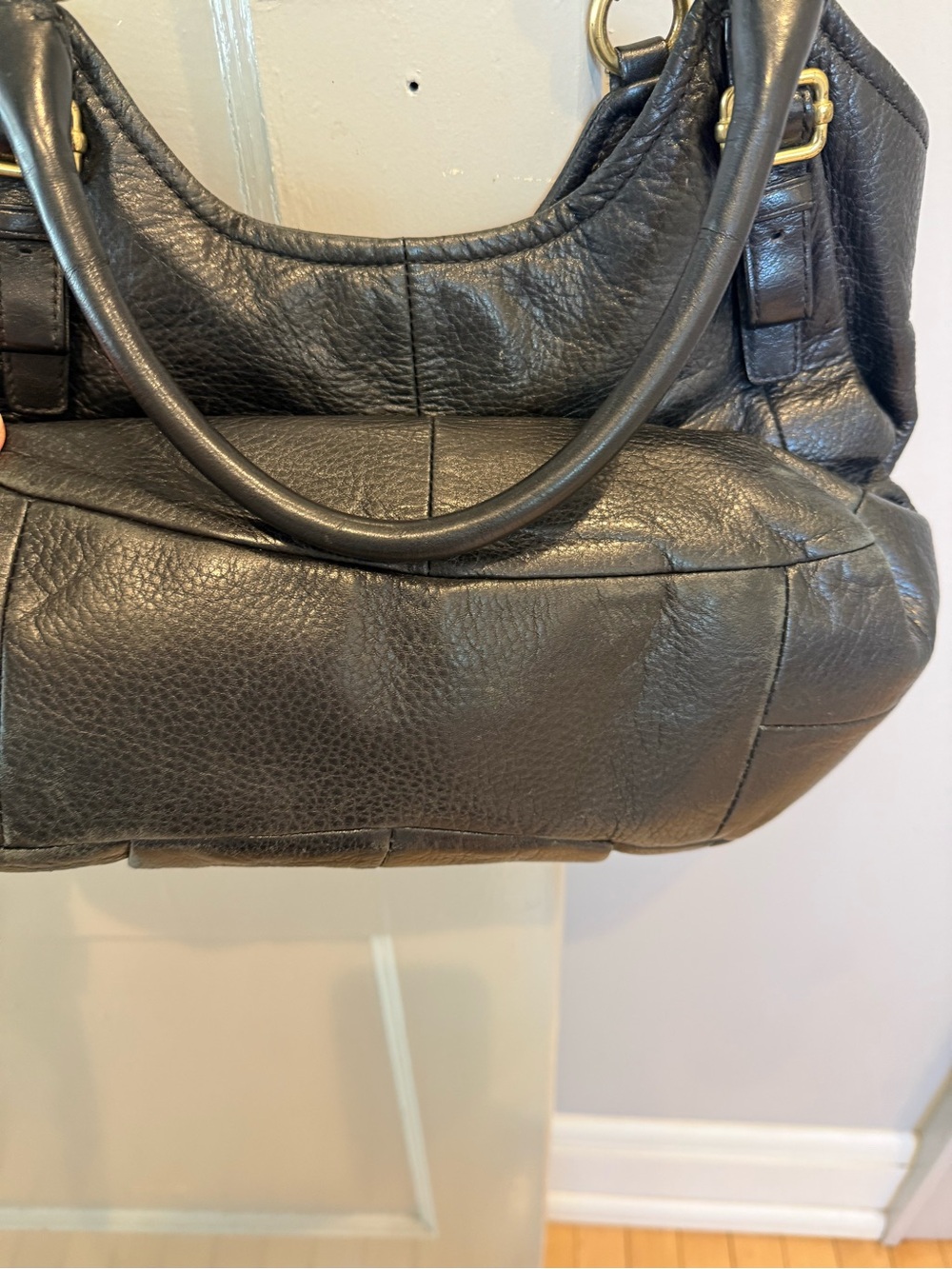 COACH MADISON ABIGAIL Black Pebbeled Leather Shoulder bag with Gold Hardware EUC - Picture 6 of 9
